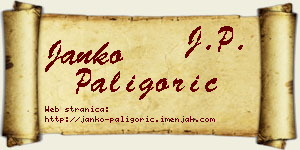 Janko Paligorić vizit kartica